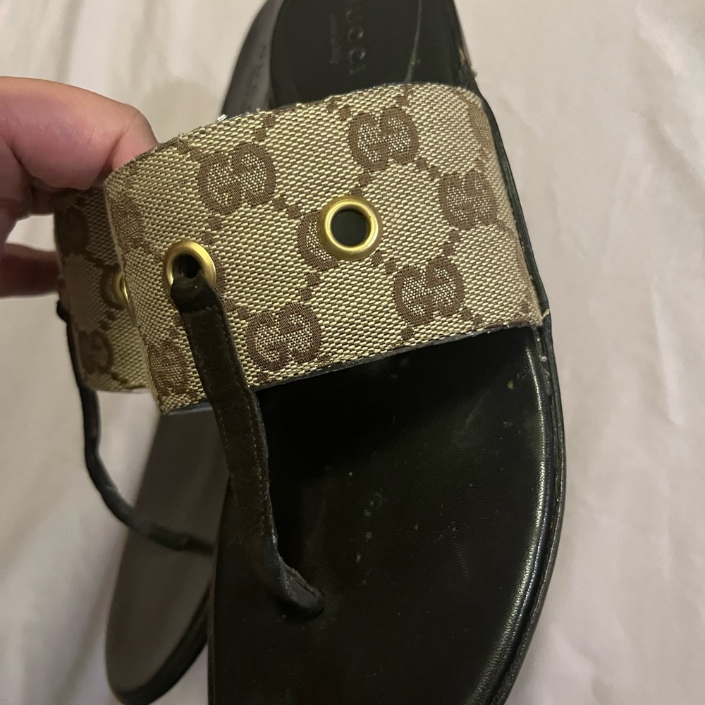 Gucci Brown and Gold Sandals authentic - Picture 2 of 6